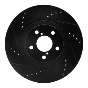 Scion FR-S Brake Rotor (1) - Front Left - R1 Concepts - Drilled & Slotted - Black - `04-`25